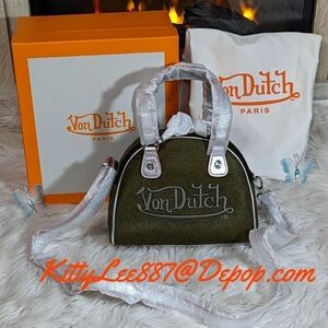 Von Dutch Paris leather bowling bag.